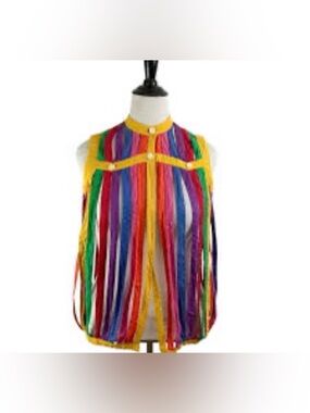 Vintage 70’s birdcage rainbow vest Glen of Michigan Bill Atkinson size Medium